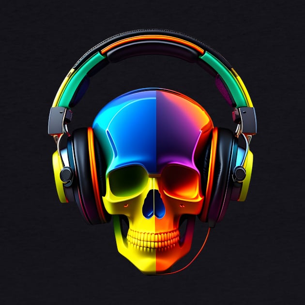 Skull With Headphones by SHAIKY